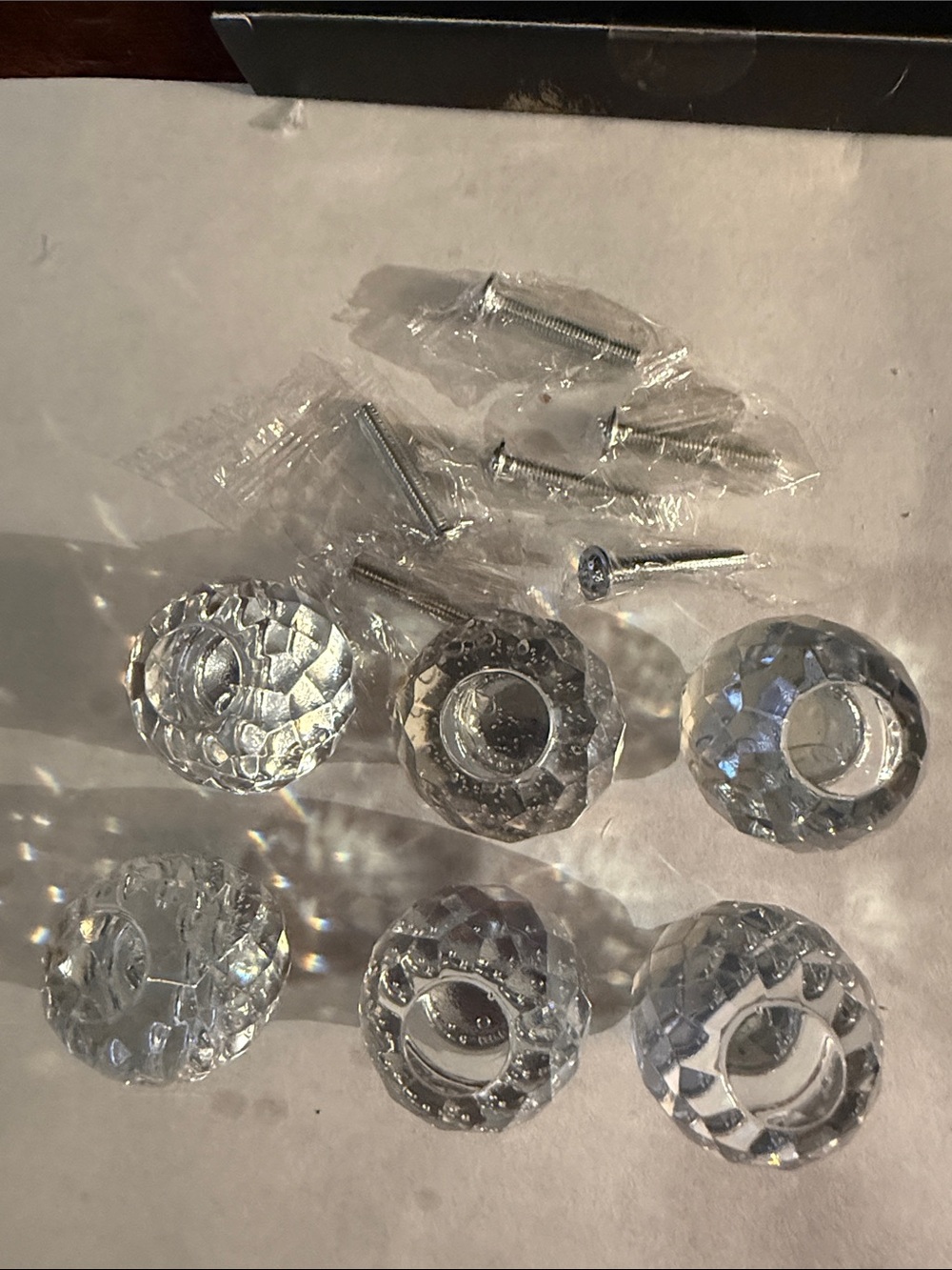 Crystal like Clear Faceted Resin Drawer Knobs #2- Pack of 6